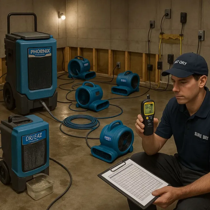 Structural Drying and Dehumidification process in Wharton County, TX